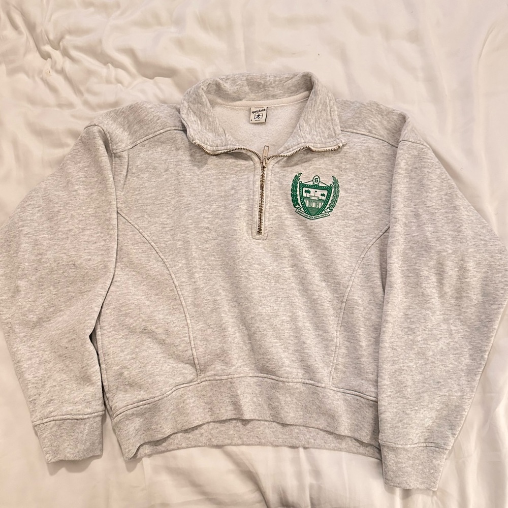 Sporty & Rich Hotel and Spa Logo Quarter Zip Sweater